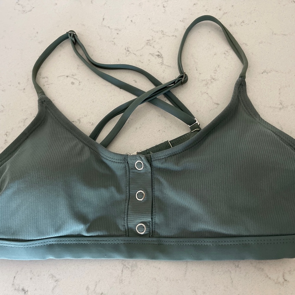 xhilaration swim top L olive green